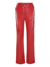 PU-Hose mit Cut-outs und Schnürung